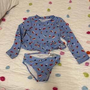 Janie and Jack Kids Swim Set - Blue Ice Pop Design size 4